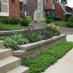 terraced retaining wall, steps, landscaping design st louis