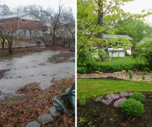 rainscaping design before and after transformation
