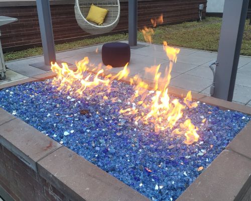 Modern outdoor firepit installation