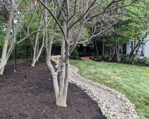 landscape design for water runoff for home in St Louis