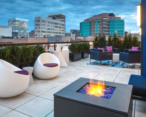 modern firepits for rooftop garden in St Louis