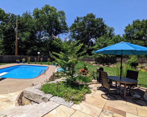 patio and pool construction project in St Louis